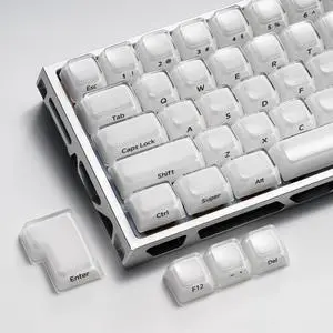 XVX Lusterfly Jelly R2 MDA Profile Keycap Set, 122 Keys Double Shot PC+ABS Keycaps for MX Switches & ANSI Layout Mechanical Keyboards-White XVX Lusterfly Jelly R2 MDA Profile Keycap Set, 122 Keys Double Shot PC+ABS Keycaps for MX Switches & ANSI Layout Mechanical Keyboards-White
