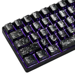 XVX Black Shine Through Keycaps, Forged Carbon-Look Cherry Profile Keycap Set, 140-Key Side Printed Keycaps Fit for ANSI Layout MX Switches Mechanical Keyboard XVX Black Shine Through Keycaps, Forged Carbon-Look Cherry Profile Keycap Set, 140-Key Side Printed Keycaps Fit for ANSI Layout MX Switches Mechanical Keyboard