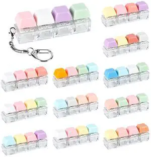12 Pcs Keyboard Fidget Keychain Keycap Stress Relief Fidget Keyboard Clicker for Office Gifts Adults ( 4 keys ) 12 Pcs Keyboard Fidget Keychain Keycap Stress Relief Fidget Keyboard Clicker for Office Gifts Adults ( 4 keys )