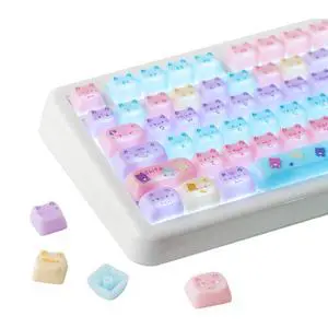 Cute Cat Keycaps Set, Mao Profile, Cat Shape Cute Cat Keycaps Set, Mao Profile, Cat Shape