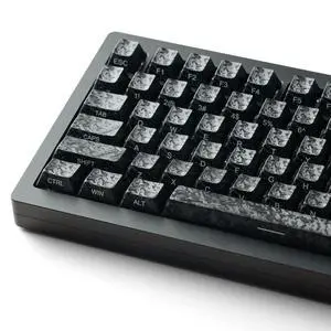 Womier Forged Carbon Fiber Keycaps, Cherry Profile Keyboard Keycaps, Black Womier Forged Carbon Fiber Keycaps, Cherry Profile Keyboard Keycaps, Black