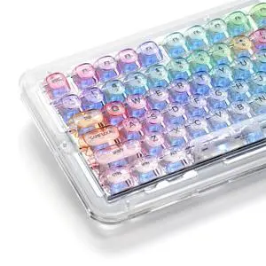 XVX Macaron Balloon Pastel Gradient Transparent Keycaps, MOA Profile 125 Keys PC Shine-Through Keycaps for MX Mechanical Keyboards XVX Macaron Balloon Pastel Gradient Transparent Keycaps, MOA Profile 125 Keys PC Shine-Through Keycaps for MX Mechanical Keyboards