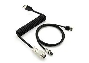 Custom Coiled USB C Cable for Gaming Keyboard, Double-Sleeved Mechanical Keyboard Cable with Detachable Metal Aviator,USB-C to USB-A (1.8 M,Black) Custom Coiled USB C Cable for Gaming Keyboard, Double-Sleeved Mechanical Keyboard Cable with Detachable Metal Aviator,USB-C to USB-A (1.8 M,Black)