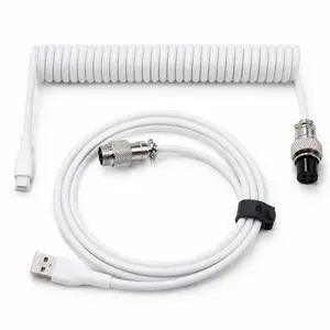1.5m Coiled Keyboard Cable,USB C to USB A TPU Cable, Detachable Metal Aviator Plug,Mechanical Gaming Keyboard Cord, White, High-Speed Data Transmission & Durable 1.5m Coiled Keyboard Cable,USB C to USB A TPU Cable, Detachable Metal Aviator Plug,Mechanical Gaming Keyboard Cord, White, High-Speed Data Transmission & Durable