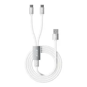 XVX Keyboard Cable, 2-in-1 USB C to USB A Cable for Mechanical Gaming Keyboard, LED Aviator Cable, with CNC Metal Connector for Custom Keyboards and 8K Mouse, 1.8M, White XVX Keyboard Cable, 2-in-1 USB C to USB A Cable for Mechanical Gaming Keyboard, LED Aviator Cable, with CNC Metal Connector for Custom Keyboards and 8K Mouse, 1.8M, White