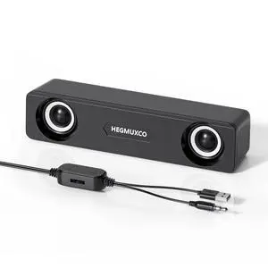 10W Wired Stereo Speaker Compact PC Speakers for Desktop -, USB Powered, 3.5mm Audio Input, Laptop Expertly Tuned Computer Soundbar 10W Wired Stereo Speaker Compact PC Speakers for Desktop -, USB Powered, 3.5mm Audio Input, Laptop Expertly Tuned Computer Soundbar