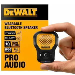 Wearable Bluetooth Speaker, Clip-On Wireless Jobsite Pro, (Yellow) Wearable Bluetooth Speaker, Clip-On Wireless Jobsite Pro, (Yellow)