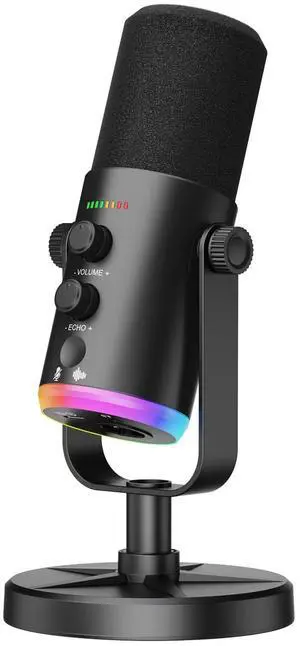 Dynamic Microphone, USB-C/XLR Podcast Recording PC Microphone for Podcast Recording Streaming Gaming with RGB Light, Mute Button, Desktop Stand, Headphones Jack, Vocal Mic for Singing Tiktok YouTube Dynamic Microphone, USB-C/XLR Podcast Recording PC Microphone for Podcast Recording Streaming Gaming with RGB Light, Mute Button, Desktop Stand, Headphones Jack, Vocal Mic for Singing Tiktok YouTube