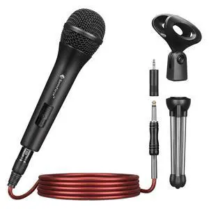 Professional Dynamic Microphone for Singing Karaoke Microphone with 16ft XLR to 1/4'' Audio Cable, Vocal Handheld Mic for Podcast Mixer Amplifier PA System Professional Dynamic Microphone for Singing Karaoke Microphone with 16ft XLR to 1/4'' Audio Cable, Vocal Handheld Mic for Podcast Mixer Amplifier PA System