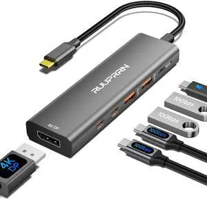 6 in 1 USB C Hub 10Gbps, USBC to DisplayPort Multiport Adapter Dongle Mac 6 in 1 USB C Hub 10Gbps, USBC to DisplayPort Multiport Adapter Dongle Mac