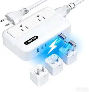 220v to 110v Converter with USB C 35w, 300W AC Peak Voltage Converter US to Europe, Universal Travel Adapter for Hair Straightener/Curling Iron with EU UK FR DE ES AU Travel Adapter 220v to 110v Converter with USB C 35w, 300W AC Peak Voltage Converter US to Europe, Universal Travel Adapter for Hair Straightener/Curling Iron with EU UK FR DE ES AU Travel Adapter