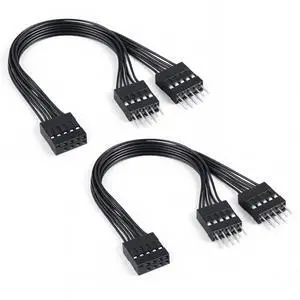 PC Power Switch Splitter, 2-Pack 9 Pin Motherboard Jumper Splitter 1 Female to 2 Male for Power SW, Reset SW, LED-PC Motherboard AdapterBlack PC Power Switch Splitter, 2-Pack 9 Pin Motherboard Jumper Splitter 1 Female to 2 Male for Power SW, Reset SW, LED-PC Motherboard AdapterBlack