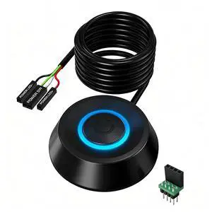 PC Power Button, Remote Desktop Computer Switch Extension ON/Off Switch LED Indicator External Power Button for pc with 5.9FT Cables PC Power Button, Remote Desktop Computer Switch Extension ON/Off Switch LED Indicator External Power Button for pc with 5.9FT Cables