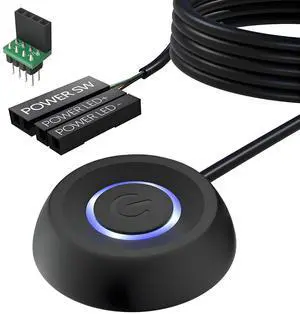 MAYWILLA Desktop PC Power Supply Switch Cable,PC Power Remote Computer External ON/Off Supply Button SW Extension Cable with LED Indicator for Computer Motherboard-1.8M MAYWILLA Desktop PC Power Supply Switch Cable,PC Power Remote Computer External ON/Off Supply Button SW Extension Cable with LED Indicator for Computer Motherboard-1.8M