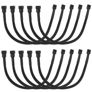 10-Pack PWM 4 Pin Fan Extension Cable12 inch PC Fan Power Extension Cable, Male to Female 4-Pin PWM Splitter Cord for Computer ATX Case 10-Pack PWM 4 Pin Fan Extension Cable12 inch PC Fan Power Extension Cable, Male to Female 4-Pin PWM Splitter Cord for Computer ATX Case
