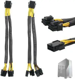 2 pcs CPU 8 Pin Female to (4+4) Pin Male EPS Extension Cable 2 pcs CPU 8 Pin Female to (4+4) Pin Male EPS Extension Cable