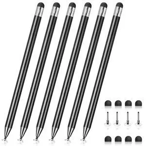 2-in-1 Stylus Pen for Touch Screen, Stylists pens for Touch Screens Compatible Phone/pad/and Tablets All Touch Screens (6X Black) 2-in-1 Stylus Pen for Touch Screen, Stylists pens for Touch Screens Compatible Phone/pad/and Tablets All Touch Screens (6X Black)