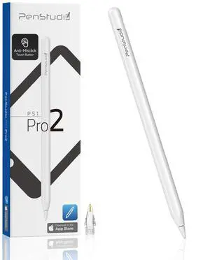 PS1-Pro2 Stylus for iPad 6th-11th Gen, Silent Shortcuts, White PS1-Pro2 Stylus for iPad 6th-11th Gen, Silent Shortcuts, White