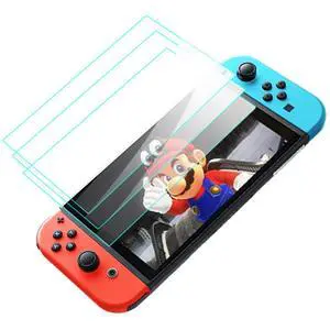 3 Pack Tempered Glass Screen Protector Designed for Nintendo Switch 6.2 Inch, HD Case Friendly, 9H Hardness, Bubble Free, Easy Installation (Clear) 3 Pack Tempered Glass Screen Protector Designed for Nintendo Switch 6.2 Inch, HD Case Friendly, 9H Hardness, Bubble Free, Easy Installation (Clear)