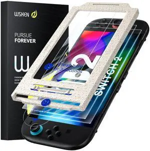 for Nintendo Switch 2 Screen Protector - Shatterproof Tempered Glass with Auto-Dust Removal, Zero Bubbles Auto-Alignment, Anti-Scratch Glass Film for Switch 2 (2025) Accessories, 2 PCS for Nintendo Switch 2 Screen Protector - Shatterproof Tempered Glass with Auto-Dust Removal, Zero Bubbles Auto-Alignment, Anti-Scratch Glass Film for Switch 2 (2025) Accessories, 2 PCS