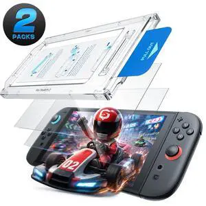Screen Protector for Nintendo Switch 2 with Auto-Alignment Kit, 2 Pack 9H Tempered Glass Ultra-Thin Transparent HD Clear, Scratch and Crack Resistant, Case-Friendly, Bubble-Free Easy Install Screen Protector for Nintendo Switch 2 with Auto-Alignment Kit, 2 Pack 9H Tempered Glass Ultra-Thin Transparent HD Clear, Scratch and Crack Resistant, Case-Friendly, Bubble-Free Easy Install