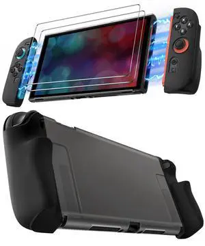 Dockable Grip Case for Nintendo Switch 2, 5-in-1 Kit: Skin-Feel Matte PC Shell, Detachable 2 X Joy-Con Grips Cover, 2X Screen Protector, Scratch&Shock Protection Full Set Dockable Grip Case for Nintendo Switch 2, 5-in-1 Kit: Skin-Feel Matte PC Shell, Detachable 2 X Joy-Con Grips Cover, 2X Screen Protector, Scratch&Shock Protection Full Set
