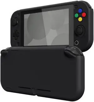 PlayVital Black Protective Grip Case for Nintendo Switch Lite, Hard Cover Protector for Nintendo Switch Lite - Screen Protector & Thumb Grips & Buttons Caps Stickers Included PlayVital Black Protective Grip Case for Nintendo Switch Lite, Hard Cover Protector for Nintendo Switch Lite - Screen Protector & Thumb Grips & Buttons Caps Stickers Included