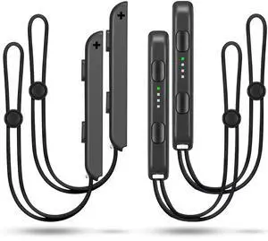 Wrist Strap for Joycon 4 Pieces Switch Parts Accessories Controller Attachments Compatible with Joy Con, Dual Remote Comfort Controller Straps Black 2 Pairs Wrist Strap for Joycon 4 Pieces Switch Parts Accessories Controller Attachments Compatible with Joy Con, Dual Remote Comfort Controller Straps Black 2 Pairs