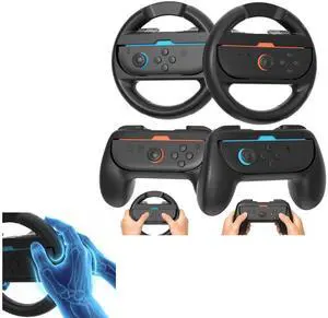 Switch 2 Grip Set (2 Joycon Grips + 2 Steering Wheels + 4 Thumb Caps),Ergonomic & Anti-Slip Controller Holder for Nintendo Switch 2 , Hand Grip Accessories for Switch 2/1/OLED Switch 2 Grip Set (2 Joycon Grips + 2 Steering Wheels + 4 Thumb Caps),Ergonomic & Anti-Slip Controller Holder for Nintendo Switch 2 , Hand Grip Accessories for Switch 2/1/OLED