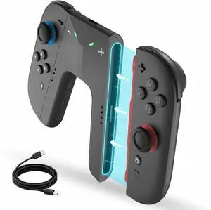 Switch 2 Magnetic Charging Controller Grip, compatible with protective case, suitable for Switch 2 controllers, comes with charging cable and charging indicator light, compact and easy to carry Switch 2 Magnetic Charging Controller Grip, compatible with protective case, suitable for Switch 2 controllers, comes with charging cable and charging indicator light, compact and easy to carry