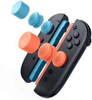 Thumb Grips for Nintendo Switch 2 with Storage Box, 3 Pairs (6pcs) Anti-Slip Joystick Caps, Ergonomic Design for Enhanced Grip & Precision Control, Accessories for Joy-Con, Blue/Light Red Thumb Grips for Nintendo Switch 2 with Storage Box, 3 Pairs (6pcs) Anti-Slip Joystick Caps, Ergonomic Design for Enhanced Grip & Precision Control, Accessories for Joy-Con, Blue/Light Red