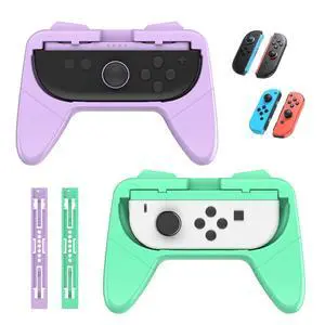 Switch Joypad Grips 2 Pack Compatible with Switch & Switch 2 Controllers Ergonomic Comfort Wear Resistant Handle Grips for Switch Joypons Purple & Mint Green Switch Joypad Grips 2 Pack Compatible with Switch & Switch 2 Controllers Ergonomic Comfort Wear Resistant Handle Grips for Switch Joypons Purple & Mint Green