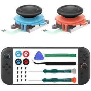 Joycon Joystick Replacement for Nintendo Switch 2, Upgrade Anti-Drift Joy-Con 2 Joysticks Switch 2 Joycon Repair kit with Screwdrivers Thumb Grips, 2 Pack New Version Joycon Joystick Replacement for Nintendo Switch 2, Upgrade Anti-Drift Joy-Con 2 Joysticks Switch 2 Joycon Repair kit with Screwdrivers Thumb Grips, 2 Pack New Version