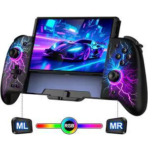 Switch Controllers for Nintendo Switch/Switch OLED, Hall Effect Switch Wireless Pro Controller One-Piece Joypad, Full-Size Handheld Mode Controller with 17 RGB Light/Battery/Turbo/Macro/4 Game Slot Switch Controllers for Nintendo Switch/Switch OLED, Hall Effect Switch Wireless Pro Controller One-Piece Joypad, Full-Size Handheld Mode Controller with 17 RGB Light/Battery/Turbo/Macro/4 Game Slot