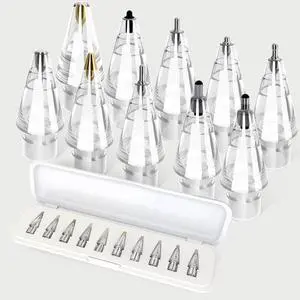 10 Pack Replacement Tips for Apple Pencil Pro/USB-C/2nd/1st Gen, Hybrid Nibs Accessories with Premium Storage Case, High Sensitivity Pen Tips for iPad Drawing & Writing 10 Pack Replacement Tips for Apple Pencil Pro/USB-C/2nd/1st Gen, Hybrid Nibs Accessories with Premium Storage Case, High Sensitivity Pen Tips for iPad Drawing & Writing