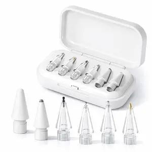 6 Pack Pencil Tips for Apple Pencil Pro, 1st & 2nd Generation, USB-C, Replacement Apple Pencil Nibs for Drawing, Writing, Note Taking, and Sketching on iPad - White 6 Pack Pencil Tips for Apple Pencil Pro, 1st & 2nd Generation, USB-C, Replacement Apple Pencil Nibs for Drawing, Writing, Note Taking, and Sketching on iPad - White