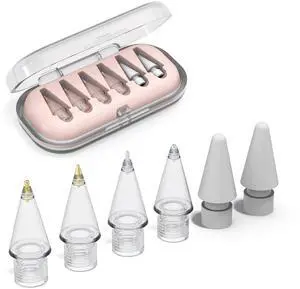 6 Pack Replacement Tips for Apple Pencil Pro/USB-C/2nd/1st Gen - Upgraded 6 PCS 2B, 2H, Bullet, Signature, Fine Needle, Round, Wear-Resistant Precise Tips Set iPad Pencil Accessories with Storage Case 6 Pack Replacement Tips for Apple Pencil Pro/USB-C/2nd/1st Gen - Upgraded 6 PCS 2B, 2H, Bullet, Signature, Fine Needle, Round, Wear-Resistant Precise Tips Set iPad Pencil Accessories with Storage Case