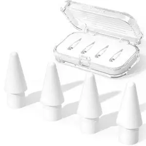 Replacement Pencil Tips for Apple Pencil Pro/USB-C/2nd Gen/1st Gen Tips(with Storage case),wear-Resistant Tips for iPad Pencil Accessories (4 Pack,White) Replacement Pencil Tips for Apple Pencil Pro/USB-C/2nd Gen/1st Gen Tips(with Storage case),wear-Resistant Tips for iPad Pencil Accessories (4 Pack,White)