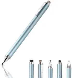 Capacitive Stylus Pen, 4-in-1 High Sensitivity and Precision Touch Screen Stylus Clear Disc Tip,Black Rubber Tip &Mesh Fiber Tip Compatible with Universal Touch Screen Device (Ice Blue) Capacitive Stylus Pen, 4-in-1 High Sensitivity and Precision Touch Screen Stylus Clear Disc Tip,Black Rubber Tip &Mesh Fiber Tip Compatible with Universal Touch Screen Device (Ice Blue)