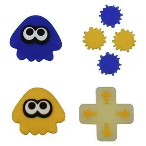 Thumb Grips & Button Caps for Nintendo Switch 2 Joystick Caps, 4 Letter Button Covers, 1 D-Pad Cap, Yellow Blue Squid Shape, Soft Silicone, Anti-Scratch Wear-Resistant Thumb Grips & Button Caps for Nintendo Switch 2 Joystick Caps, 4 Letter Button Covers, 1 D-Pad Cap, Yellow Blue Squid Shape, Soft Silicone, Anti-Scratch Wear-Resistant