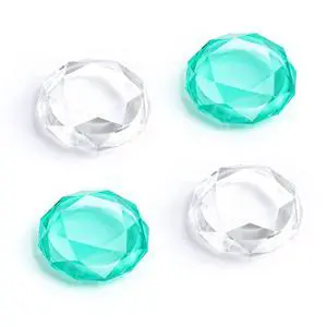 Diamond 3D Thumb Grips Caps Design for Switch & Switch Lite & Switch OLED Joy Con Crystal Clear Console Joystick Cover 4PCS - Clear and Green Diamond 3D Thumb Grips Caps Design for Switch & Switch Lite & Switch OLED Joy Con Crystal Clear Console Joystick Cover 4PCS - Clear and Green