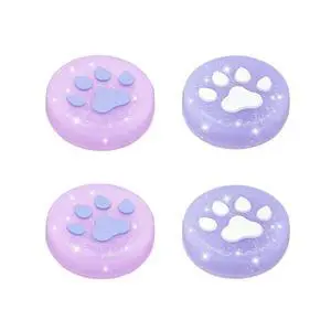 Thumb Grips Caps for Nintendo Switch 2 2025 New Model, 4PCS Switch 2 Thumb Grips Cute Joystick Caps Soft Switch2 Joy Con Joystick Covers Protective Accessories Kawaii Kitty Paw, Glitter Pink & Purple Thumb Grips Caps for Nintendo Switch 2 2025 New Model, 4PCS Switch 2 Thumb Grips Cute Joystick Caps Soft Switch2 Joy Con Joystick Covers Protective Accessories Kawaii Kitty Paw, Glitter Pink & Purple