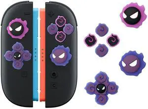 ABXY Buttons Sticker Joystick Cover Caps for Switch 2, Cross D-Pad Button Caps Silicone Thumb Grips Set Compatible with Nintendo Switch 2 Controller - Gastly ABXY Buttons Sticker Joystick Cover Caps for Switch 2, Cross D-Pad Button Caps Silicone Thumb Grips Set Compatible with Nintendo Switch 2 Controller - Gastly