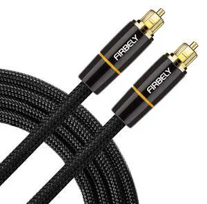 Digital Optical Audio Toslink Cable Male to Male- 24K Glod Plated Metal Connectors and Braided Jacket 8 feet Digital Optical Audio Toslink Cable Male to Male- 24K Glod Plated Metal Connectors and Braided Jacket 8 feet