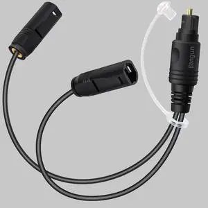 1x2 Digital Audio Splitter, Toslink Digital Fiber Optic Audio Splitter 1 Male Input 2 Female Output (for Home Theatre, Xbox, PS3/PS4) 1x2 Digital Audio Splitter, Toslink Digital Fiber Optic Audio Splitter 1 Male Input 2 Female Output (for Home Theatre, Xbox, PS3/PS4)