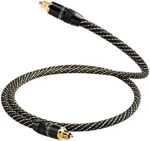 Audiophile HiFi Optical Audio Cable POF, 24K Gold-Plated Plugs, Digital Optical Audio Cable with Nylon Braid,Compatible with AV receivers,TV,Speaker,CD & Home Theater(3.28ft/1m) Audiophile HiFi Optical Audio Cable POF, 24K Gold-Plated Plugs, Digital Optical Audio Cable with Nylon Braid,Compatible with AV receivers,TV,Speaker,CD & Home Theater(3.28ft/1m)