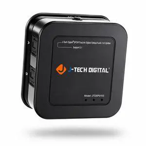 Optical Splitter 1 in 3 Out for TV, Toslink Splitter 1x3 SPDIF Audio Splitter 1:1 Transmission Support LPCM2.0, DTS, Dolby Digital Optical Splitter 1 in 3 Out for TV, Toslink Splitter 1x3 SPDIF Audio Splitter 1:1 Transmission Support LPCM2.0, DTS, Dolby Digital