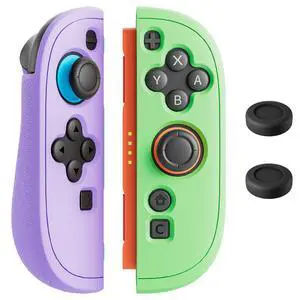 Soft Silicone Case for Nintendo Switch 2 Joycon Controller, Comfort Protective Cover Shell Skin Protector with 2 Thumb Caps for Joycon 2 Grip - Light Purple & Green Soft Silicone Case for Nintendo Switch 2 Joycon Controller, Comfort Protective Cover Shell Skin Protector with 2 Thumb Caps for Joycon 2 Grip - Light Purple & Green