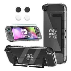 Case for Nintendo Switch 2 (2025), Hard Shell PC Accessories with Dockable Clear Protective Cover Skin, 9H Screen Protector & 4 Thumb Grips for Switch 2 Case for Nintendo Switch 2 (2025), Hard Shell PC Accessories with Dockable Clear Protective Cover Skin, 9H Screen Protector & 4 Thumb Grips for Switch 2