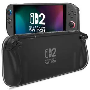 Protective Cover for Nintendo Switch 2 2025, Case with Ergonomic Grip, Shell for Switch 2, Soft TPU Protector Accessories, Anti-Scratch, Easy to Install -Transparent Black Protective Cover for Nintendo Switch 2 2025, Case with Ergonomic Grip, Shell for Switch 2, Soft TPU Protector Accessories, Anti-Scratch, Easy to Install -Transparent Black